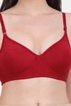Vanila Padded Non-Wired High Coverage T-Shirt Bra - Maroon — thumbnail 4