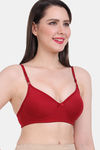 Vanila Padded Non-Wired High Coverage T-Shirt Bra - Maroon — thumbnail 5