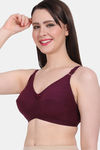 Vanila Single Layered Non-Wired Full Coverage Minimiser Bra - Purple — thumbnail 3