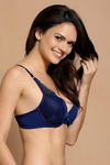 Zivame Padded Wired Low Coverage Bra-Dark Blue — thumbnail 2