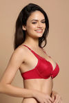 Zivame Padded Wired Low Coverage Bra-Red — thumbnail 3