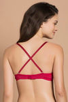 Zivame Padded Wired Low Coverage Bra-Red — thumbnail 4