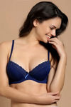 Zivame Padded Wired Low Coverage Bra-Dark Blue — thumbnail 4