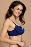 Zivame Push Up Wired Low Coverage Bra-Dark Blue — thumbnail 3