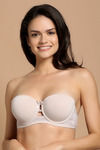 Zivame Push Up Wired Low Coverage Strapless Bra-Beige — thumbnail 1