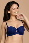 Zivame Push Up Wired Low Coverage Strapless Bra-Dark Blue — thumbnail 4