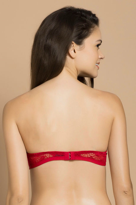 Zivame Push Up Wired Low Coverage Strapless Bra-Red — image 2