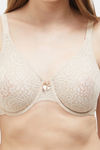 Wacoal Single Layered Wired Full Coverage Lace Bra - Naturally Nude — thumbnail 6