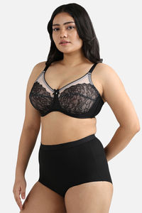 Wacoal Single Layered Wired Full Coverage Lace Bra - Black — thumbnail 1
