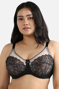 Wacoal Single Layered Wired Full Coverage Lace Bra - Black — thumbnail 2