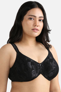 Wacoal Single Layered Wired Full Coverage Super Support Bra - Black — thumbnail 4
