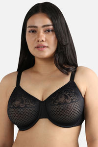 Wacoal Single Layered Wired Full Coverage Minimiser Bra - Black — thumbnail 2