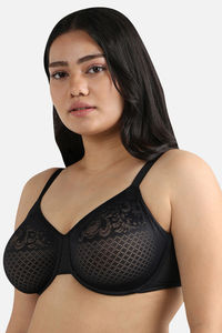 Wacoal Single Layered Wired Full Coverage Minimiser Bra - Black — thumbnail 4