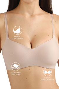 Wacoal Padded Non Wired 3/4Th Coverage T-Shirt Bra - Beige — thumbnail 6