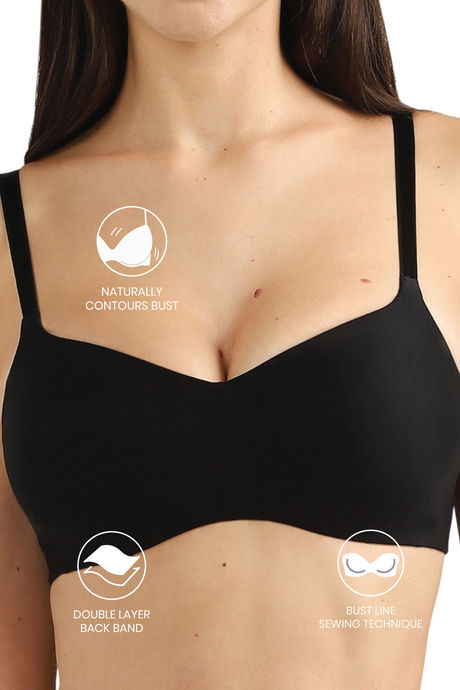 Wacoal Padded Non Wired 3/4Th Coverage T-Shirt Bra - Black — image 6