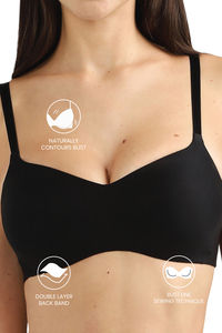 Wacoal Padded Non Wired 3/4Th Coverage T-Shirt Bra - Black — thumbnail 6