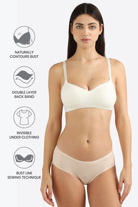 Wacoal Padded Non Wired 3/4Th Coverage T-Shirt Bra - Cream — thumbnail 7