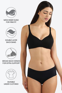 Wacoal Padded Non Wired Full Coverage T-Shirt Bra - Black — thumbnail 7