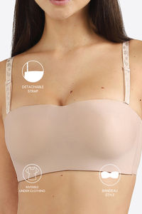 Wacoal Padded Non Wired Medium Coverage Bralette - Beige — thumbnail 7
