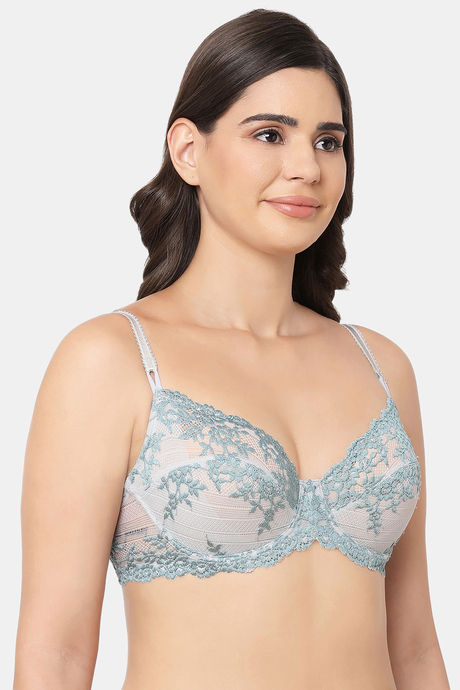 Wacoal Single Layered Wired 3/4Th Coverage Lace Bra - Blue — image 2