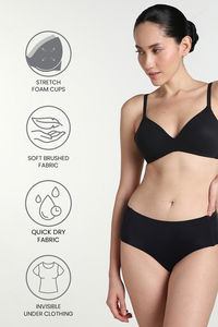 Wacoal Padded Non Wired Full Coverage T-Shirt Bra - Black — thumbnail 6