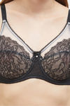 Wacoal Single Layered Wired Full Coverage Lace Bra - Black — thumbnail 6