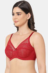 Wacoal Single Layered Wired Full Coverage Lace Bra - Cherry Red — thumbnail 3