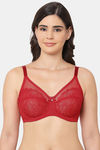 Wacoal Single Layered Wired Full Coverage Lace Bra - Cherry Red — thumbnail 5