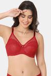 Wacoal Single Layered Wired Full Coverage Lace Bra - Cherry Red — thumbnail 6