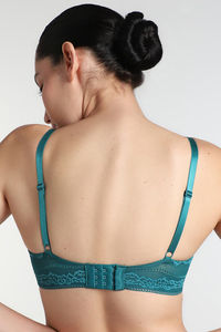 Wacoal Padded Non Wired Medium Coverage Lace Bra - Everglade — thumbnail 3
