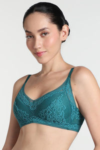 Wacoal Padded Non Wired Medium Coverage Lace Bra - Everglade — thumbnail 4