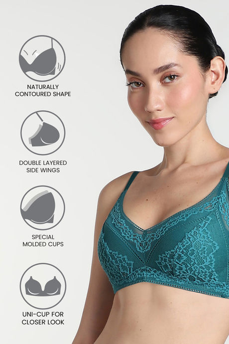 Wacoal Padded Non Wired Medium Coverage Lace Bra - Everglade — image 6