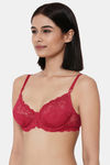 Wacoal Single Layered Wired Medium Coverage Lace Bra - Persian Red — thumbnail 3