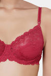 Wacoal Single Layered Wired Medium Coverage Lace Bra - Persian Red — thumbnail 5