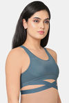 Wacoal Padded Non-Wired Full Coverage Super Support Bra - Bluish Grey — thumbnail 2