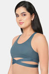 Wacoal Padded Non-Wired Full Coverage Super Support Bra - Bluish Grey — thumbnail 3