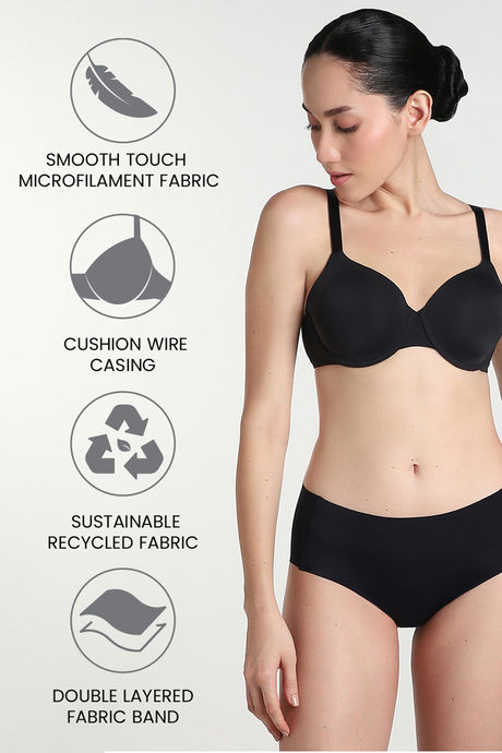 Wacoal Padded Wired Full Coverage T-Shirt Bra - Black — image 6