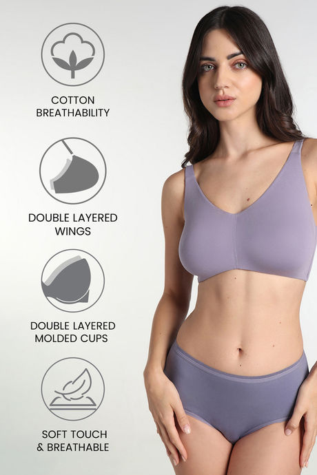 Wacoal Single Layered Non-Wired Full Coverage T-Shirt Bra - Lavender — image 6
