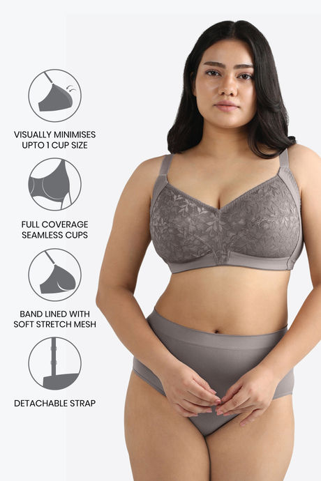 Wacoal Single Layered Non-Wired Full Coverage T-Shirt Bra - Grey — image 6
