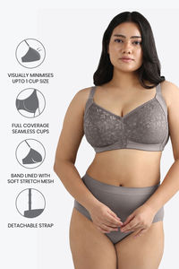 Wacoal Single Layered Non-Wired Full Coverage T-Shirt Bra - Grey — thumbnail 6