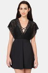 Wacoal Flared Relaxed Fit Nylon Chemise - Black — thumbnail 2
