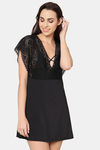 Wacoal Flared Relaxed Fit Nylon Chemise - Black — thumbnail 6