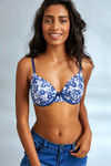 Zivame Fashion Print Push Up Wired 3/4th Coverage T-Shirt Bra-Blue Floral Print — thumbnail 4