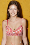Zivame Fashion Print Padded Non Wired 3/4th Coverage T-Shirt Bra-Red Geo Print — thumbnail 5