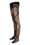 Zivame Floral Patterned Mesh Stocking- Black — thumbnail 2