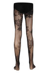 Zivame Floral Patterned Mesh Stocking- Black — thumbnail 3