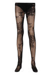 Zivame Floral Patterned Mesh Stocking- Black — thumbnail 5