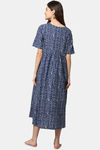 Shararat Cotton Loungewear Dress - Blue — thumbnail 4
