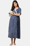 Shararat Cotton Loungewear Dress - Blue — thumbnail 5