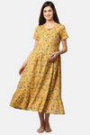 Shararat Cotton Loungewear Dress - Yellow — thumbnail 1